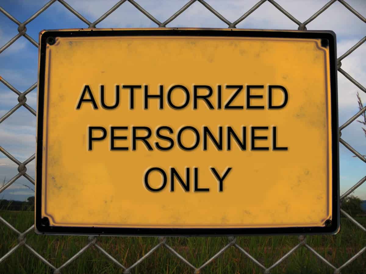 authorized personnel only sign